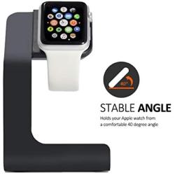 Apple Watch Stand-Tranesca Apple Watch Charging Stand for Series 5 / Series 4 / Series 3 / Series 2 / Series 1; 38mm/40mm/42mm/44mm Apple Watch (Black - Must Have Apple Watch Accessories)