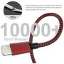 HOVAMP MFi Certified 5Pack[6-6-6-6-6ft] Nylon Braided iPhone Charger Lightning Cable Fast Charging & Syncing Long Cord Compatible iPhone 11Pro Max/11Pro/11/XS/Max/XR/X/8/8P/7/7P and More-Black&Red