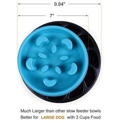 JASGOOD Slow Dog Bowl for Large Dogs,Anti-Gulping Dog Slow Feeder Stop Bloat,Slow Eating Big Pet Bowl