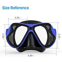 COPOZZ Scuba Mask, Snorkeling Scuba Dive Glasses, Free Diving Tempered Glass Goggles - Dry Snorkel Set with Comfortable Mouthpiece