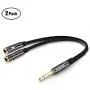 Kingtop 2 Pack 3.5mm Combo Audio Adapter Cable for PS4,Xbox One,Tablet,Mobile Phone,PC Gaming Headsets and New Version Laptop