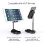 Adjustable Cell Phone Stand,licheers Foldable Cell Phone Stand for Desk,Portable Cell Phone Holder&Tablet Stand,Compatible with iPhone/iPad Mini/Kindle/Mobile Phone and More 4-9.7” Devices (Black)