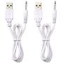 Replacement DC Charging Cable | USB Charger Cord - 2.5mm (2 Pack)