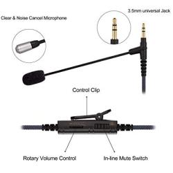 Boom Gaming Microphone Cable Compatible with Game PS4 Xbox One PC Laptop Phone and Sony MDRXB950BT, MDRXB650BT, MDR1000X, MDR100ABN, WH1000XM2, MDR-1A Headphone - with Volume Control and Mute Switch