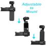 Skyreat Aluminum External Microphone Mount Holder for DJI Osmo Pocket Accessories,with 2 Cold Shoe Interface & 1/4" Screw Hole Support Led Light & Tripod Mount