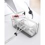 ORICO Cable Management Box Kits, 2 Power Strip Hider with Phone Tablet Holder Stand and A Roll of Black Hook and Loop Tape, Large and Medium Cord Organizer Box to Hold and Hide Power Strip/Power Cord