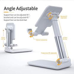 Adjustable Cell Phone Holder, Essager Foldable Tablet Stand Mobile Phone Mount for Desk Compatible with Samsung Galaxy ipad Mini iPhone X Xr Xs max All Smartphones