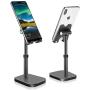 Cell Phone Stand, Phone Stand for Desk Height Adjustable, Tablet Stand Holder Desktop Phone Holder for Desk Compatible with All Mobile Phones,iPad, (Black)