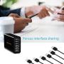 USB Wall Charger, Arttron 6-Port 40W USB Charging Station Power Adapter, for iPhone 11 Pro/XS Max/XR/X/8/7/6 Plus/SE, Ipad Pro/Air 2/Mini 4/3, Galaxy/Note/Edge, LG, HTC, Nexus, Smartphone and More