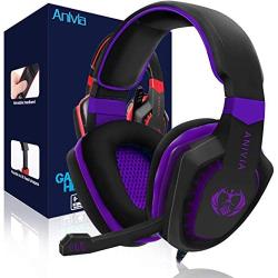 Wired Over Ear Stereo Gaming Headset Headband Headphones with Mic 50mm HiFi Speakers Noise Reduction for PC/ MAC/ PS4/ PSP/ Playstation Vita/ 3DS/ Switch/ Mobile Phones/ Tablets