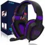 Wired Over Ear Stereo Gaming Headset Headband Headphones with Mic 50mm HiFi Speakers Noise Reduction for PC/ MAC/ PS4/ PSP/ Playstation Vita/ 3DS/ Switch/ Mobile Phones/ Tablets