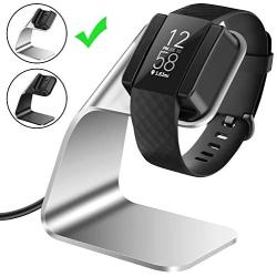 CAVN Charger Dock Compatible with Fitbit Charge 4 / Charge 4 SE, Aluminum Charger Dock Replacement Charging Stand Station Cradle Base with USB Cable for Charge 4 Smart Watch (Silver)