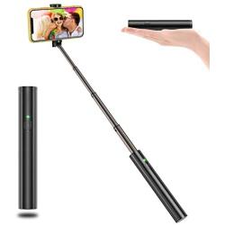 Vproof Selfie Stick Bluetooth, Lightweight Aluminum All in One Extendable Selfie Sticks Compact Design for iPhone 11 Pro Max/11 Pro/11/XS/XS Max/XR/X/8/8 Plus/7/6s/6, Galaxy S10/S9/S8/S7/S6/Note, More