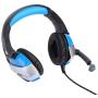 Computer Gaming Headset, Head-Mounted Gaming Headphone, ABS Gaming Headset Lighting Headphone with Microphone for Mobile Phone Computer(Black Blue)