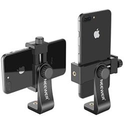 Neewer Smartphone Holder Vertical Bracket with 1/4-inch Tripod Mount - Phone Clip Tripod Adapter for iPhone X 8 7 Plus 7 6 Plus, Samsung S8 S7 S6 and Other Phones Within 1.9-3.9 inches Width (Black)