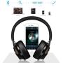 Bluetooth Headphones, Riwbox XBT-880 Wireless Bluetooth Headphones Over Ear with Microphone and Volume Control Wireless and Wired Foldable Headset for iPhone/iPad/PC/Cell Phones/TV (Black&Grey)