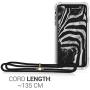 kwmobile Crossbody Case Compatible with Apple iPhone XR - Clear Transparent TPU Cell Phone Cover with Neck Cord Lanyard Strap - Transparent/Black