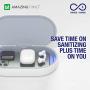 Cell Phone Cleaner Compatible with Wireless Charging, Stylish Cleaning Device for Smartphone, Wireless Charging Station Home and Office, Large Capacity, White