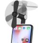 Mini Phone Fan, Wuedozue 180 Rotating Portable Cool Cooler Mobile Phone Fan Compatible with iPhone 11/11 Pro/11 Pro Max/X/Xs/Xr / 8/8 Plus / 7/7 Plus / 6 / 6s / iPad and More (Black)