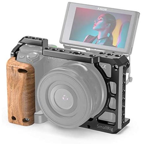 SmallRig Cage Kit with Wooden Handle Hand Grip, for Sony A6100 A6300 A6400 A6500 Camera - KCCS2705
