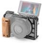 SmallRig Cage Kit with Wooden Handle Hand Grip, for Sony A6100 A6300 A6400 A6500 Camera - KCCS2705