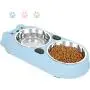 Upsky Double Dog Cat Bowls Double Premium Stainless Steel Pet Bowls with Cute Modeling Pet Food Water Feeder Upsky Double Dog Cat Bowls Double Premium Stainless Steel Pet Bowls with Cute Modeling Pet Food Water Feeder