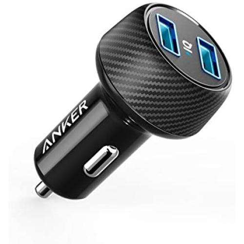 Anker 24W 4.8A Car Charger, 2-Port Ultra-Compact PowerDrive 2 Elite with PowerIQ Technology and LED for iPhone XS/Max/XR/X/8/7/6/Plus, iPad Pro/Air/Mini, Galaxy Note/S Series, LG, Nexus, HTC, and More