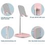 Cell Phone Stand, Tekpluze Angle Height Adjustable Cell Phone Stand for Desk,Thick Case Friendly Phone Holder Stand for Desk, Compatible with All Mobile Phones (Pink)