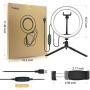 10 Inch Selfie Ring Light, LED Desktop Ring Light with Tripod Stand and Phone Holder Dimmable Phone Ring Light Compatible with iPhone Android for Live Stream, Makeup, YouTube Video