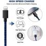 JIMROZ iPhone Charger, MFi Certified Lightning Cable 3 Pack 10ft Nylon Braided Fast Charging Sync Cord Compatible with iPhone 11 Pro Max XS XR X 8 7 6s 6 Plus 5 5s, iPad, iPod and More, BlackBlue