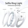 Selfie Ring Light Led Circle Portable Clip-on Selfie Fill Light with USB Rechargeable for Phone Camera Photography Video White