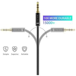 Syncwire Long Aux Cable 6.5Ft- Auxiliary Audio Cable for Headphones, Car, Home Stereos, iPhone/iPad iPod/Echo Dot, Galaxy S8 / Galaxy Note 8 / Smartphones & More - Black