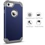 BENTOBEN Compatible with iPhone 8 Case and iPhone 7 Case 3 in 1 Hard Cover Hybrid Soft Silicone Bumper Shockproof Rugged Heavy Duty Slim Non-Slip Full Body Protective Phone Cases Navy Blue&Grey