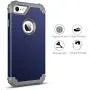 BENTOBEN Compatible with iPhone 8 Case and iPhone 7 Case 3 in 1 Hard Cover Hybrid Soft Silicone Bumper Shockproof Rugged Heavy Duty Slim Non-Slip Full Body Protective Phone Cases Navy Blue&Grey