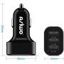 Asiwo 3-Port USB Car Charger,Car Phone Smart Charger compatible iPhone X/8/8Plus 7 6S 6 Plus, Samsung Galaxy S9 S8 S7 S6 Edge, Note 8 5 4, Nexus 6P, iPad, Mp3&More