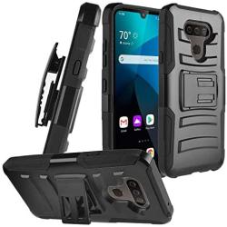 CELZEN - for LG Harmony 4, LG Premier Pro Plus (2020) - Phone Case w/Belt Clip Holster - CV1 Black