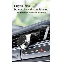 boomee Magnetic Car Air Vent Phone Holder Universal Cell Phone Bracket Stand for Car L Shape Magnetic Phone Holder in Car 360°Rotation Magnetic Car Mount (Silver)