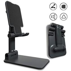 Adjustable Phone Stand Holder, ZHIKE Foldable Tablet Stand Mobile Phone Mount for Desk Compatible with Samsung Galaxy ipad Mini iPhone 11 Series X Xs max All Smartphones Smartphone, Kindle (Black)