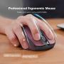 VicTsing MM057 2.4G Wireless Portable Mobile Mouse Optical Mice with USB Receiver, 5 Adjustable DPI Levels, 6 Buttons for Notebook, PC, Laptop, Computer, MacBook (Dark red)