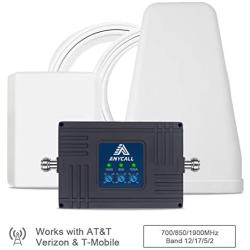 Cell Phone Signal Booster for Home and Office - AT&T, Verizon,T-Mobile - Triple Band 2/5/12/17 Cellular Repeater for US Carriers 2G 3G Call and 4G LTE Data Supports Multiple Devices Up to 5,000sq ft