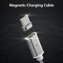 Magnetic Charging Cable, Portable 3 in 1 Magnetic Phone Charger, Compatible with Mirco USB, Type C and i-Product, Fast Charging & Data Transfer, 3.28ft-Silver