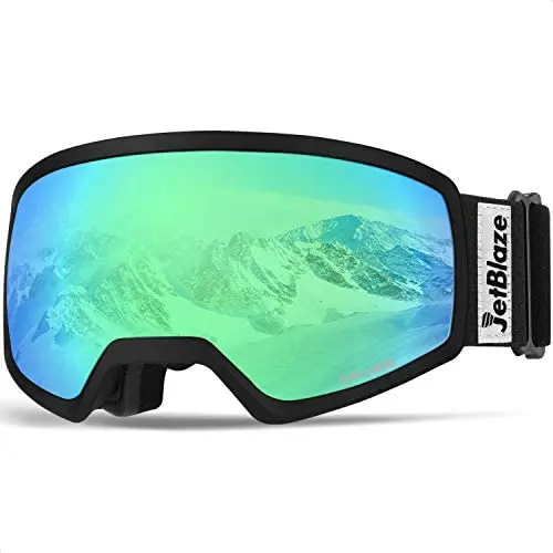 JetBlaze Ski Goggles, OTG Anti-Fog Snow Goggles, UV Protection Spherical Snowboard Goggles for Men Women Youth Adult JetBlaze Ski Goggles, OTG Anti-Fog Snow Goggles, UV Protection Spherical Snowboard Goggles for Men Women Youth Adult