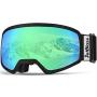 JetBlaze Ski Goggles, OTG Anti-Fog Snow Goggles, UV Protection Spherical Snowboard Goggles for Men Women Youth Adult
