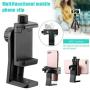 MARRRCH Tripod Phone Mount Holder Head Standard,Tripod Mount Adapter Rotatable Bracket with 1/4 Inch Screw/Adjustable Clip for iPhone, Android Cell Phone, Selfie Stick, Camera Stand (Black)