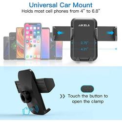 AIKELA Car Phone Mount, 3 in 1 Cell Phone Holder for Car Dashboard Windshield Air Vent with Washable Strong Sticky Gel Suction Pad, One-Click Release Button, Compatible with iPhone, Samsung, LG, Moto