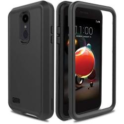 AMENQ Case for LG Aristo 2/LG Tribute Empire/LG Tribute Dynasty/LG Rebel 3 L158VL/LG Rebel 4 LTE, 3 in 1 Heavy Duty Shockproof with Rugged Hard PC and TPU Bumper Protective Armor Phone Cover-Black