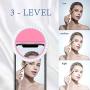 Cell Phone Selfie Ring Light for iPhone,Led Circle Selfie Light Ring Rechargeable Portable for Phone Camera IPad Laptop Live Stream/Makeup/Video Photography(Pink)