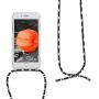 kwmobile Crossbody Case Compatible with Apple iPhone 7 Plus / 8 Plus - Clear Transparent TPU Cell Phone Cover with Neck Cord Lanyard Strap - Transparent/Black/White