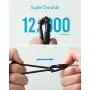 Anker Powerline II 3-in-1 Cable, Lightning/Type C/Micro USB Cable for iPhone, iPad, Huawei, HTC, LG, Samsung Galaxy, Sony Xperia, Android Smartphones, iPad Pro 2018 and More(3ft, Black)