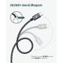 RAMPOW Long USB C Cable 10ft - USB 3.1 Type C Charging Cable - QC 3.0 Fast Charging USB Type C Cable Compatible with Samsung Galaxy S20/S10/S9/S8, LG, Sony, Moto and More - Space Gray